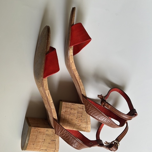 Coach Red Leather Sandals Size 9 B - Picture 5 of 8